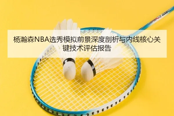 杨瀚森NBA选秀模拟前景深度剖析与内线核心关键技术评估报告